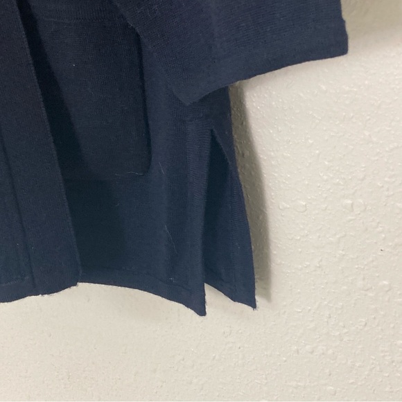 Valerie Stevens PetitesnOpen Front Cardigan Sweater Jacket Black Merino Wool - Picture 4 of 13